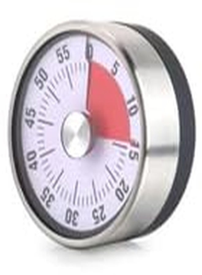 WINDWARRIOR Mechanical Kitchen Timer - 60 Minute Stainless Steel Countdown Clock | Magnetic Visual Timer for Cooking, Study, Fitness, Baking, Pomodoro | Battery-Free, Multicolour - Image 2